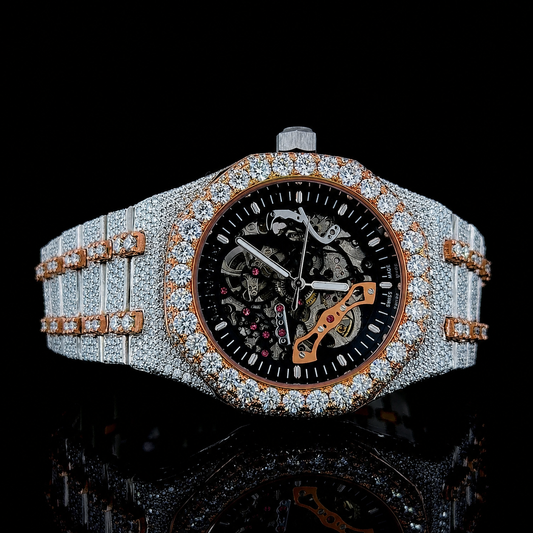 Skeleton Octagonal Bezel Sport Watch 41mm — Two-Tone Rose Gold