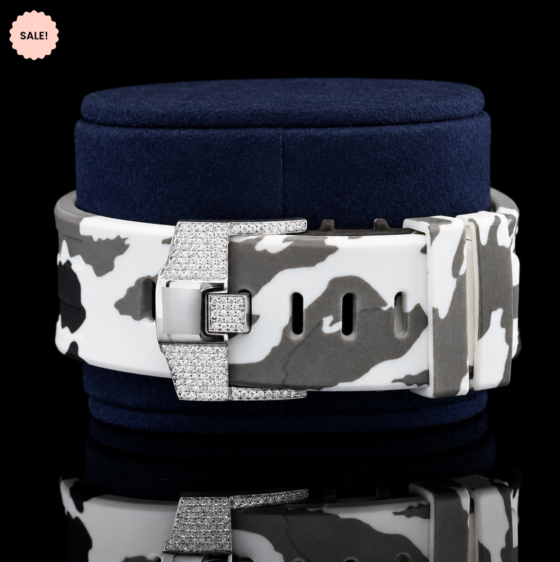 Chronograph Automatic Moissanite Watch With Rubber Strap