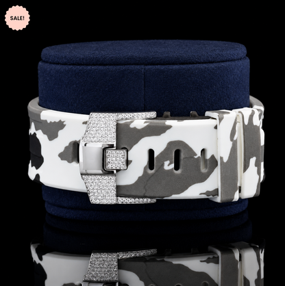 Chronograph Automatic Moissanite Watch With Rubber Strap