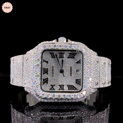 Iced Out Moissanite Watch For Men – Square Model