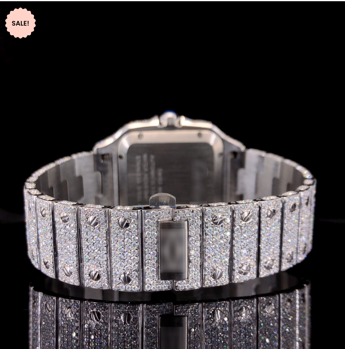 Iced Out Moissanite Watch For Men – Square Model