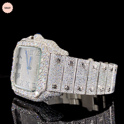 Iced Out Moissanite Watch For Men – Square Model