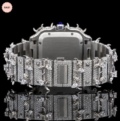 VVS Moissanite Thorns Watch with Black Roman Numerals